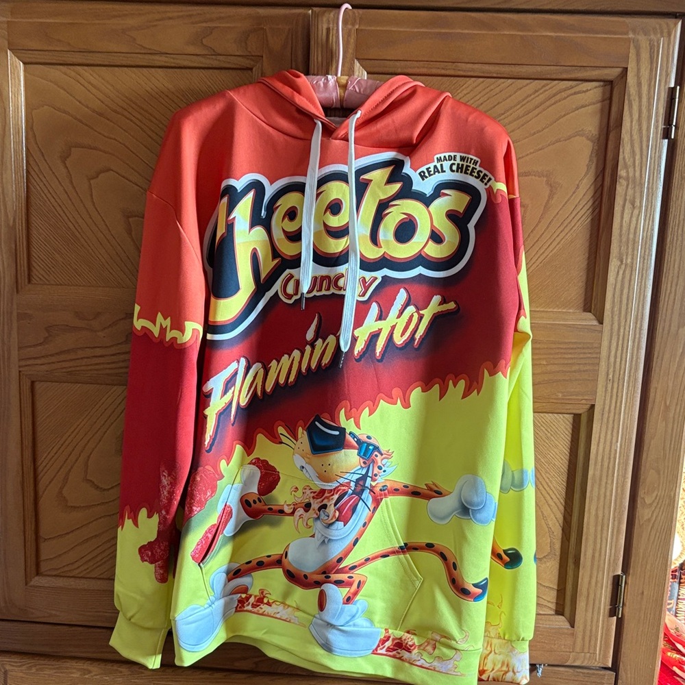 Flamin' adult Hoodie - Red and Yellow